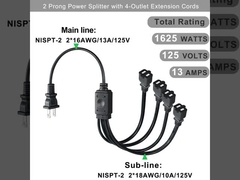 NEMA 1-15P Extension Power Cord