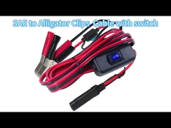 SAE to Alligator Clip Cable with switch