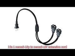 NEMA 1-15P to 1-15R 2-Prong Extension Cord