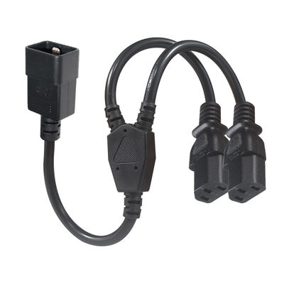 Outlet Y Splitter Power Socket Extension Cable C20 Male To 2X C13 Female Connector 0.75Mm 1.0Mm