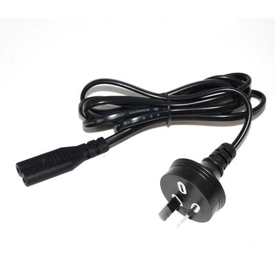 AU 2P Plug to IEC60320 C7 Power Cord SAA Certified 250V 7.5A Flat Cable PVC Jacket Pure Copper for Laptop/Home Appliance