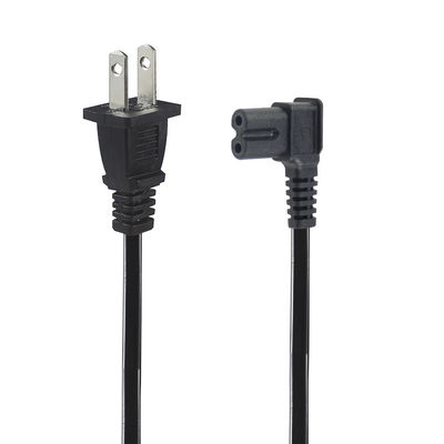 Safe Durable Right Angle US 2 Pin to C7 Power Cord for Home/Office Electronics with 125V 10A 1.5M