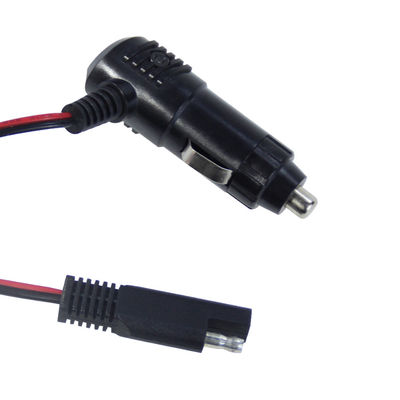 12V Cigarette Lighter Plug with Switch to SAE Connector Power Cable for Solar Panel Battery Charger and Motorcycle Use