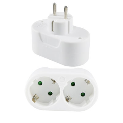 Dual-Outlet EU Plug Power Adapter Socket Converter for Home Travel  European Standard AC Outlet, 250V 10Aa