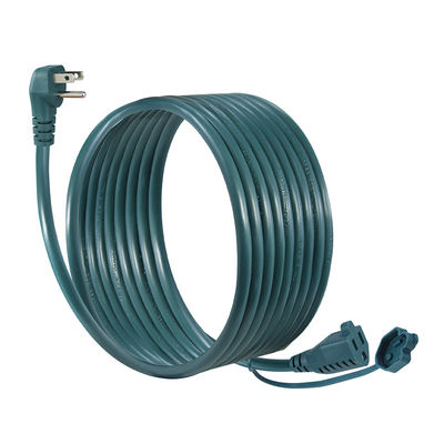90 Degree Flat Plug NEMA5-15P to 5-15R Outdoor Extension Cord 3Prong Male to Female