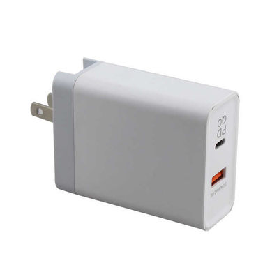 45W US Plug Dual Port Wall Charger with USB-C and USB-A
