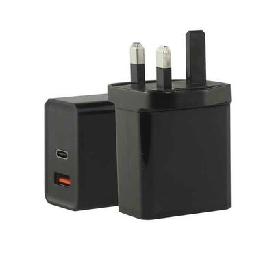 EU 2-Pin USB-C and USB-A Wall Charger, 45W Dual Port Power Adapter for Laptop, Tablet, and Smartphone