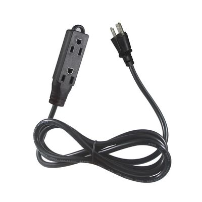 NEMA 5-15P to Single Receptacle Power Extension Cord - 3 Prong AC Plug to 1 Outlet Cable for Home, Office, Workshop, 125V 13A