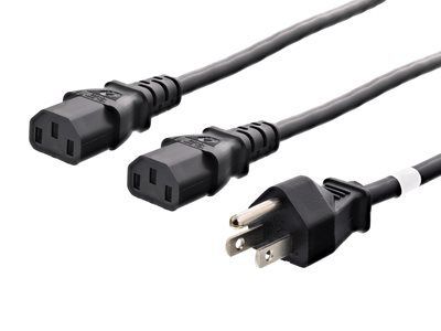 16 AWG 10 FT Y Splitter Power Cord for Computers and Monitors