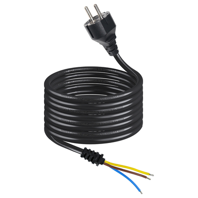 EU Plug to Tinned Stripped Wire Power Cord- 2-Pin Euro Power Cable for DIY AC Wiring, Panel Connection, Equipment Input