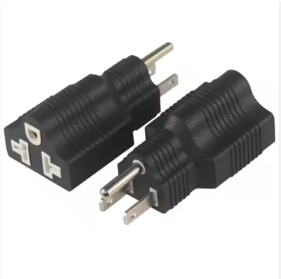 NEMA 5-15P to 5-15R Right Angle Plug Adapter 15A 125V