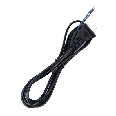 NEMA 1-15P 2-Prong Unpolarized Plug to Tinned Stripped End Power Cable for Custom Power Applications