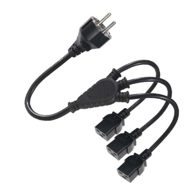 CEE 7/7 to Triple C19 Power Splitter Cable for Server Racks