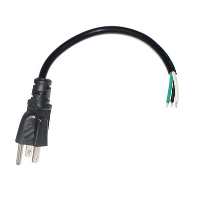 Usa NEMA 5-15P To Stripped Replacement Open End Power Cord With Us Male Connector 18Awg