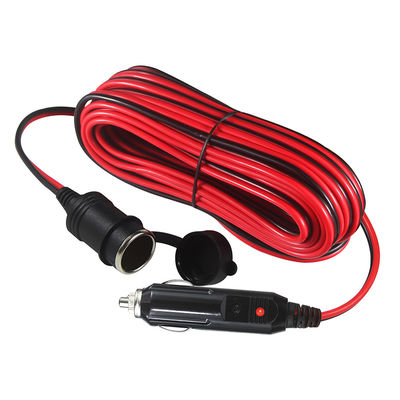 Car Cigarette Lighter Male To Female Solar Power Cable 0.5m-5m Length