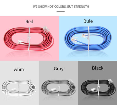RJ9 RJ11 RJ12 Black Telephone Line Cable Spiral Telephone Cord 24AWG 350MHz