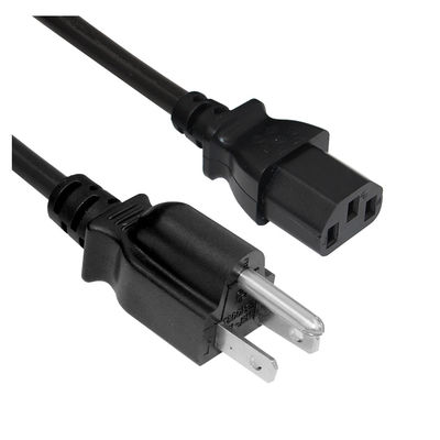 Universal NEMA 5-15P to IEC C13 Power Cord 10A 250V UL Certified for Computers/Servers/Medical Equipment