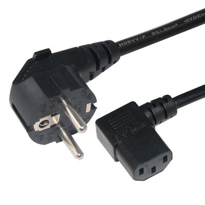 2 Pin AC Power Cord European Power Cords With IEC C13 Connector PVC Jacketed
