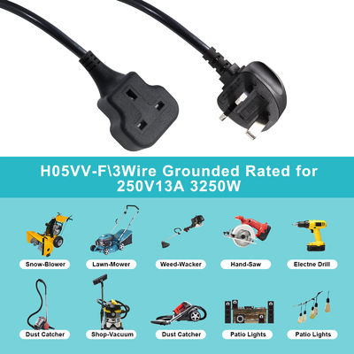 1M Electric Power Cord 13A 250V Ac Extension Cable For Rice Cooker