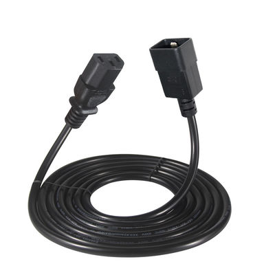10A IEC Female End C20 To C13 Electric Power Cord VDE 2 Ft Black Extension Cord