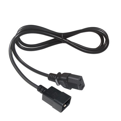 10A IEC Female End C20 To C13 Electric Power Cord VDE 2 Ft Black Extension Cord