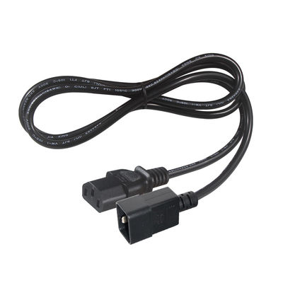 10A IEC Female End C20 To C13 Electric Power Cord VDE 2 Ft Black Extension Cord