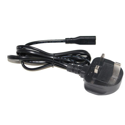 Pure Copper Conductor 1.5m Black Figure 8 Power Cord IEC C7 UK Power Cable