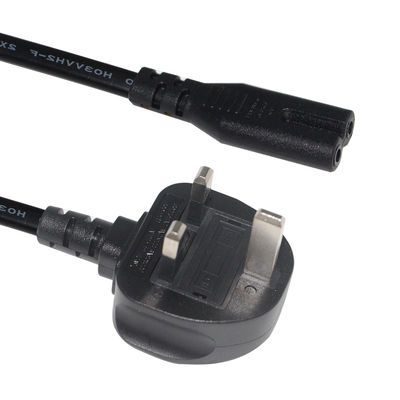 Pure Copper Conductor 1.5m Black Figure 8 Power Cord IEC C7 UK Power Cable