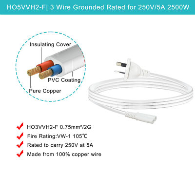 ROHS Standard Figure 8 2 Prong C7 Electric Power Cord 2Pin Ps5 Power Cable