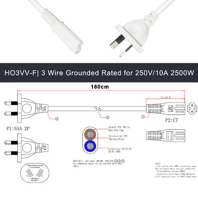 ROHS Standard Figure 8 2 Prong C7 Electric Power Cord 2Pin Ps5 Power Cable