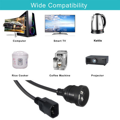 240V 3 Prong IEC 320 C14  Electric Power Cord For Smooth TV Connection In Australia