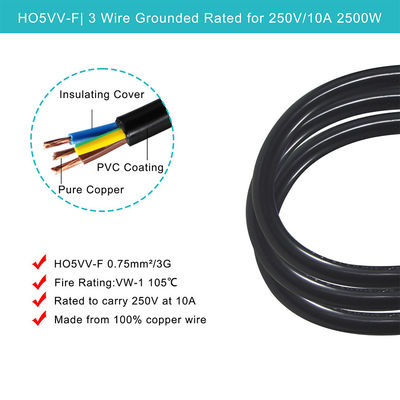 240V 3 Prong IEC 320 C14  Electric Power Cord For Smooth TV Connection In Australia