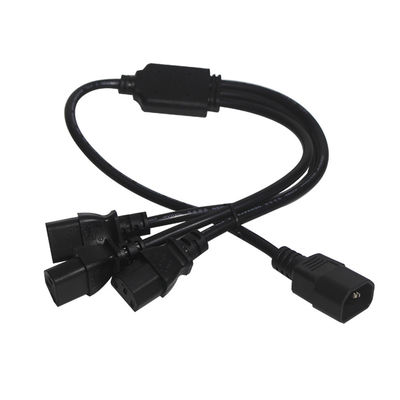 Durable OEM ODM Power C14 C13 3 Way Splitter Extension Cord 0.8m IP11