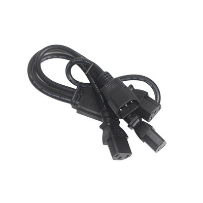 Durable OEM ODM Power C14 C13 3 Way Splitter Extension Cord 0.8m IP11
