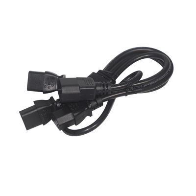 Durable OEM ODM Power C14 C13 3 Way Splitter Extension Cord 0.8m IP11