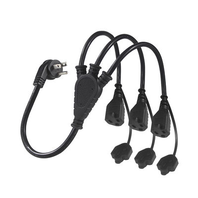 USA Certificate 6Ft 3 Pin Plug 515P To 3 Way Nema 515R Ac Extension Cord Three Prong Outlet Splitter