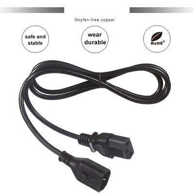 OEM 1.5M Computer AC Electric Power Cord IEC C14 Plug To IEC C13 Female Connectors