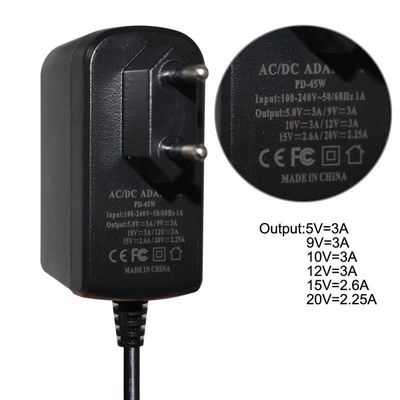 PVC Jacket 18W 36W 12V Adapter Wall-Mounted Usb-C 9V 3A 5V 3A Power Supply Laptop Type c Charger