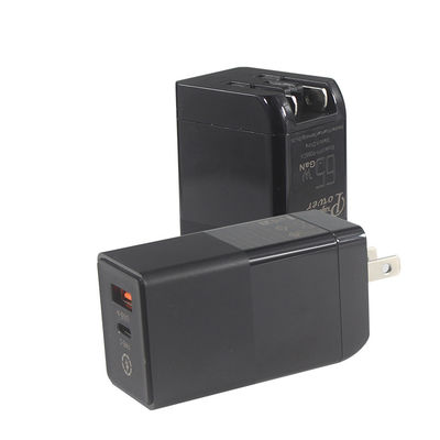 Portable Charging 65W 2 Ports Small PD Fast Charging Charger with GaN Gallium Nitride