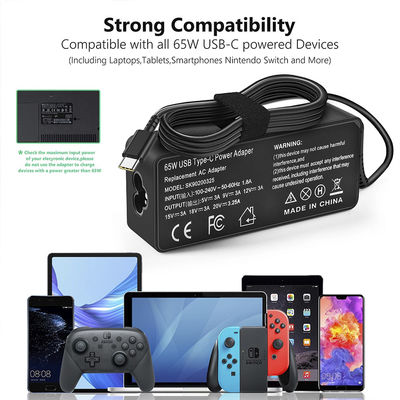 65W Desktop Power Supply Adapter Computer Charger With Type C Charging Wire Input 100V-240V