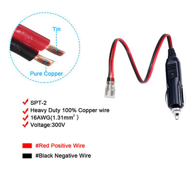 Fuse 15A with LED Light Car Cigarette Lighter Strip End Extension Cable