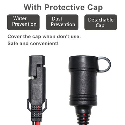 Low Voltage Solar Battery Cable Cigar Lighter Socket To SAE Charging Extension Wire