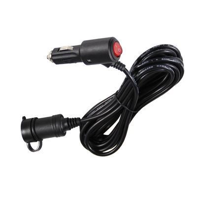 Car Cigarette Lighter Charger with Switch and Male To Female Connector