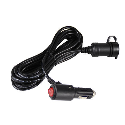 Car Cigarette Lighter Charger with Switch and Male To Female Connector