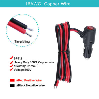 ON OFF Switch Angle Cigarette Lighter Male Plug Car Charger Solar Power Cable 18AWG 16AWG