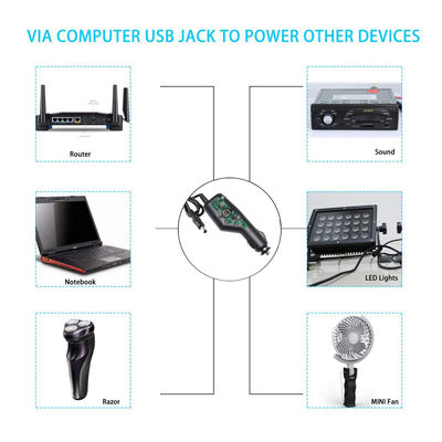 12VDC 24VDC Auto Cigarette Lighter To DC Jack 2.1mm Cigar Power Cable