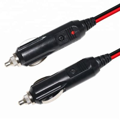 Car Cigarette Lighter Male To Male 10A Fuse Solar Power Cable 12-24volt