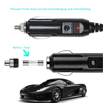 Car Cigarette Lighter Male To Male 10A Fuse Solar Power Cable 12-24volt