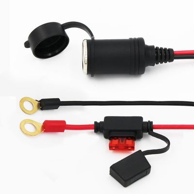 Female Cigarette Lighter Socket To O Ring Terminal Battery Extension Cable
