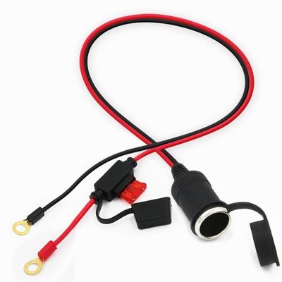 Female Cigarette Lighter Socket To O Ring Terminal Battery Extension Cable